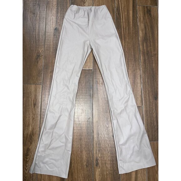 ENZA COSTA Matte Vegan Leather Bootcut Legging in Putty 0/XS Womens Faux Leather - Picture 7 of 16